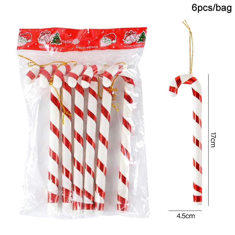 Festive Red Candy Crutch Ornaments for Christmas - Image 13