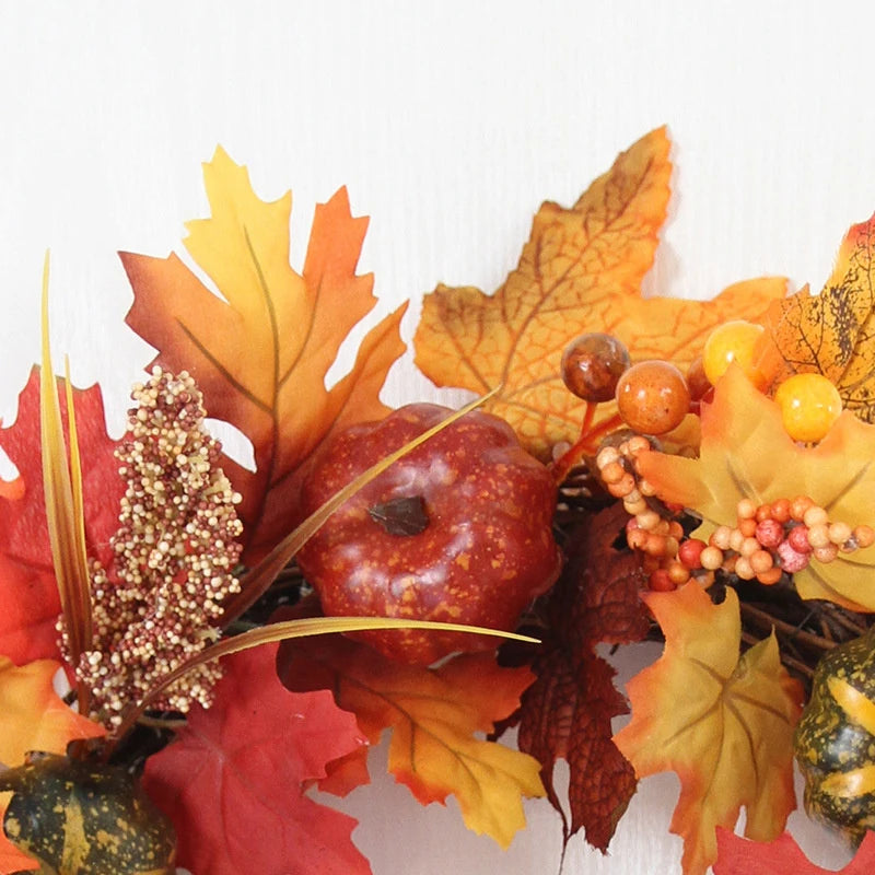Festive Autumn Door Wreath with Pumpkins & Berries - Image 10