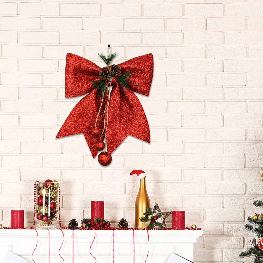 30cm Red Bow Christmas Tree Ornament Decor - Image 16