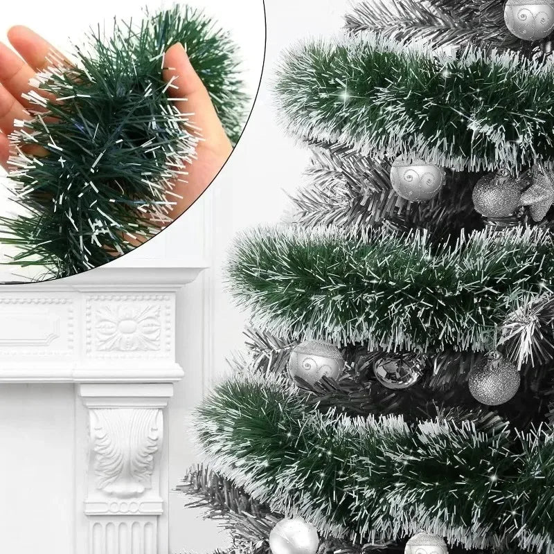 Festive Green Candy Cane Ribbon Garland for Christmas - Image 25