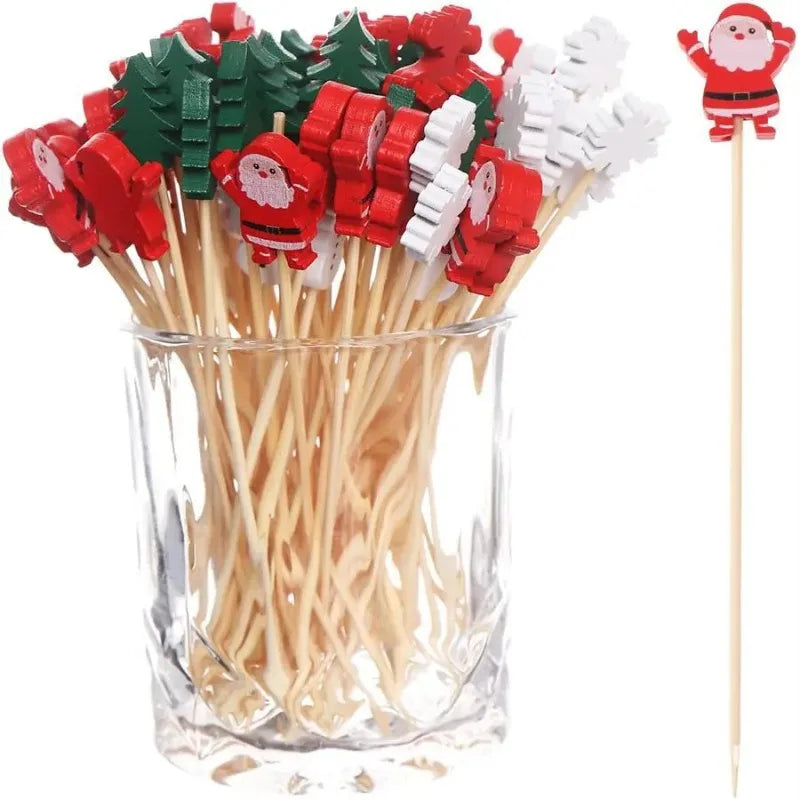 50Pcs Christmas Bamboo Sticks for Festive Decor - Image 3