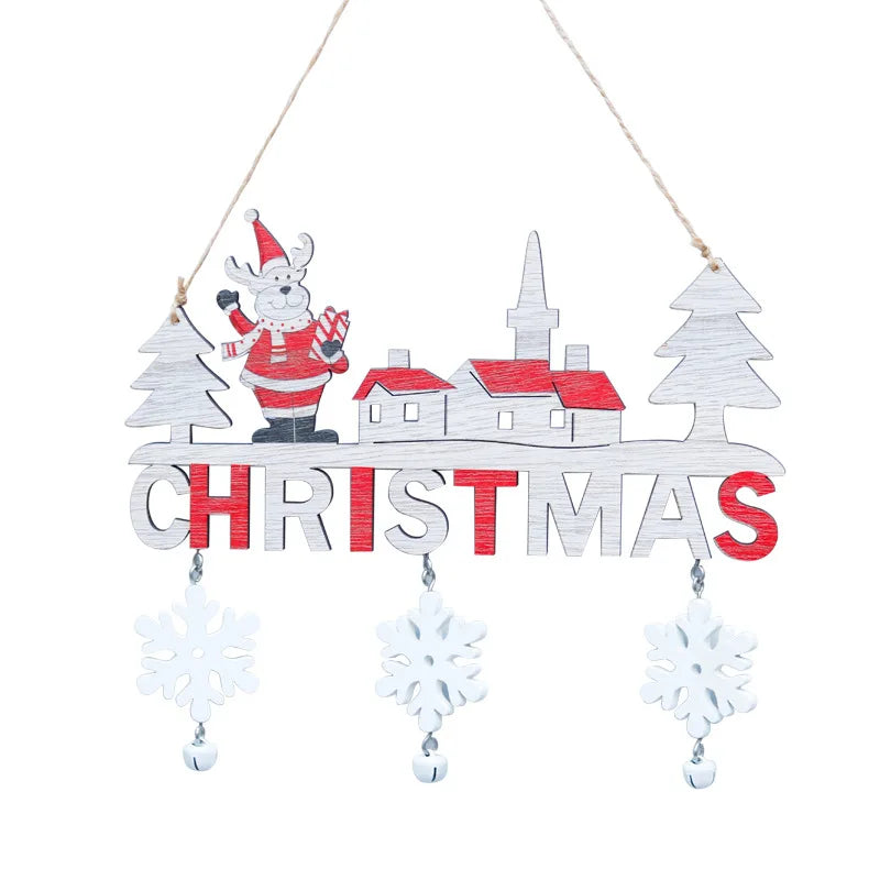 Festive Wooden Christmas Wall & Tree Ornaments - Image 7
