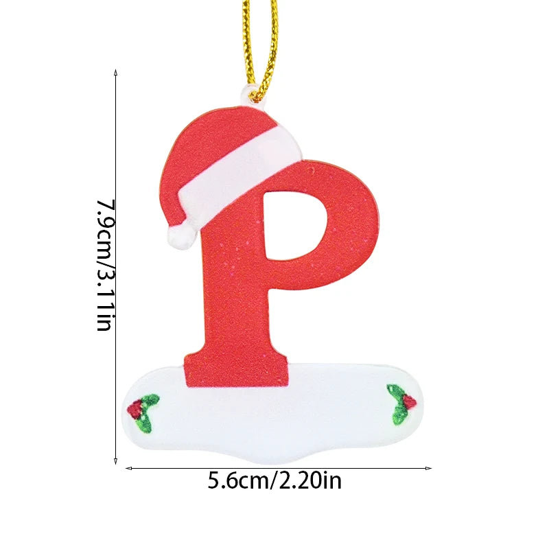 Charming Wooden Christmas Tree Letter Ornaments - Image 15