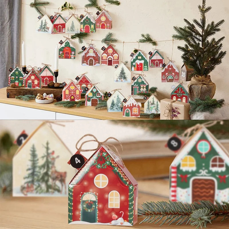 Festive Merry Christmas Paper Box Ornaments - Image 27