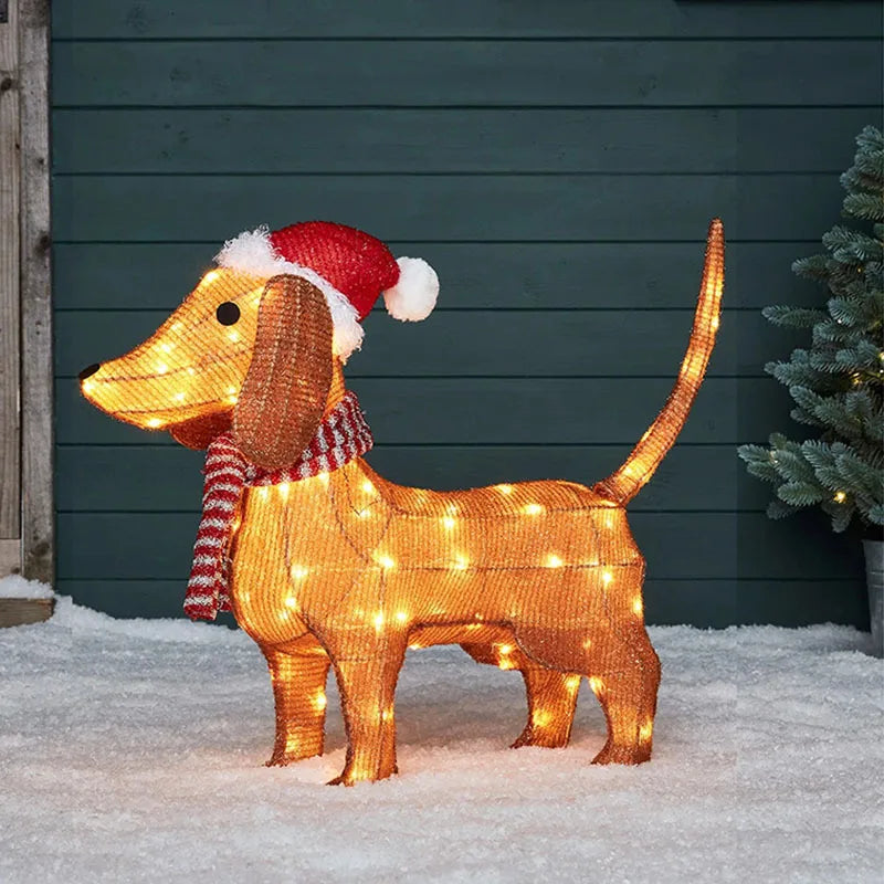 Festive Lighted Dachshund Christmas Decoration - 2.3ft - Image 4