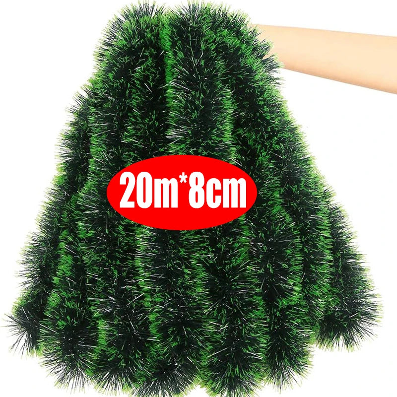 Festive Green Candy Cane Ribbon Garland for Christmas - Image 14