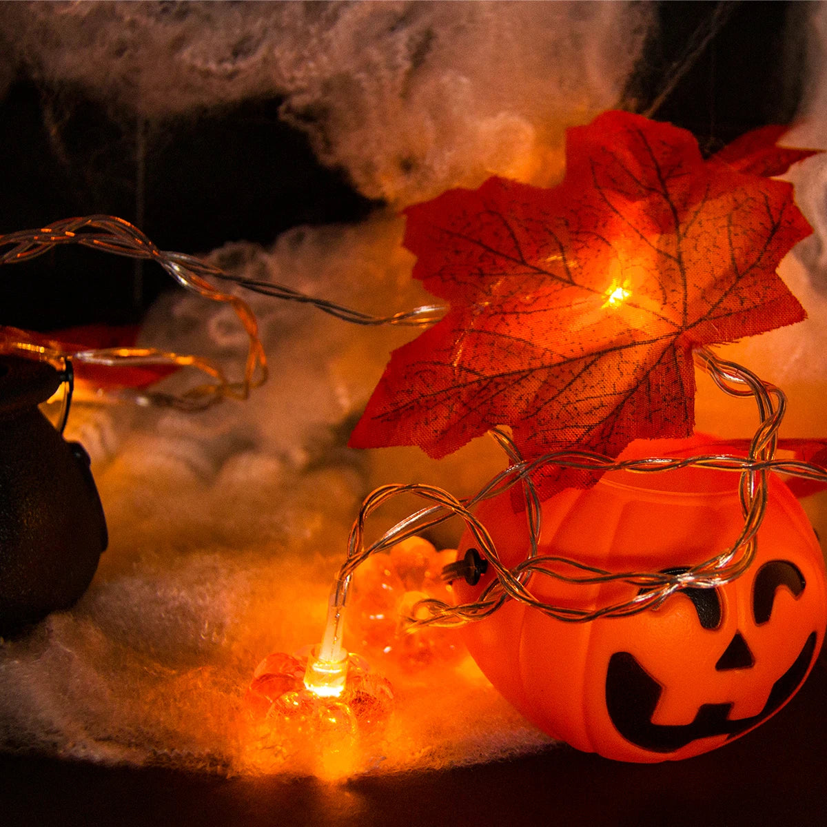 Festive Pumpkin & Maple Leaf String Lights - Image 15