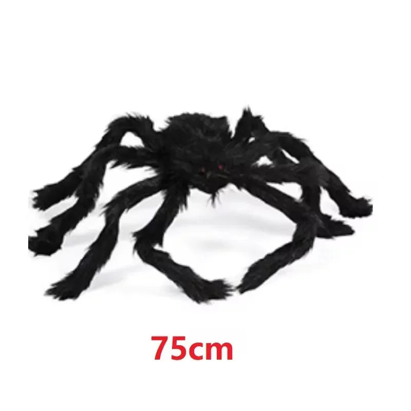 Giant Black Plush Spider Decorations for Halloween - Image 12