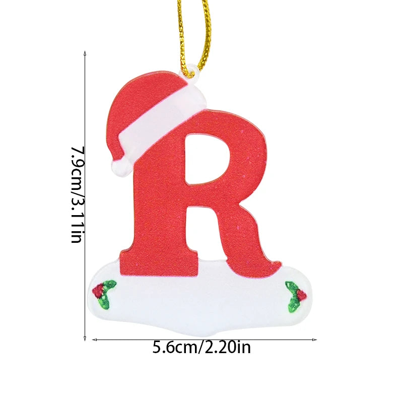 Charming Wooden Christmas Tree Letter Ornaments - Image 17