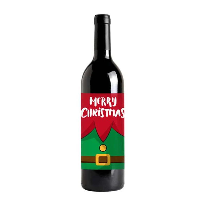 8PCS Festive Wine Bottle Labels for Christmas - Image 11