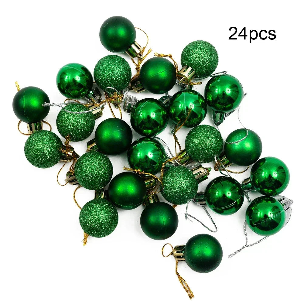 24pcs Glittering Christmas Ball Ornaments - Tree Decor - Image 14