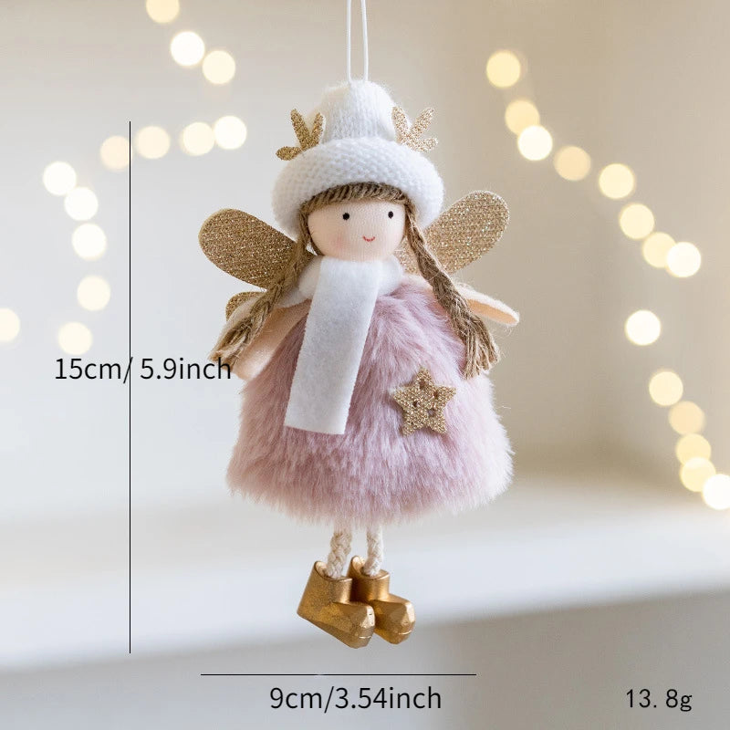 Charming Pink & White Angel Doll Tree Ornament - Image 6