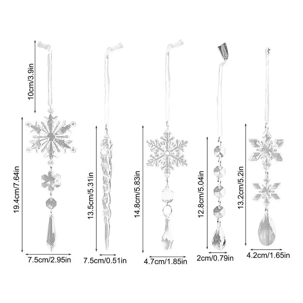 10pc Lifelike Acrylic Snowflake Icicle Ornaments - Image 9
