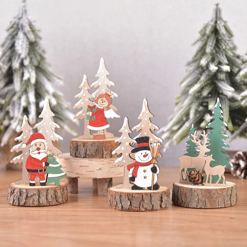 Charming Wooden Santa & Snowman Christmas Ornaments - Image 5