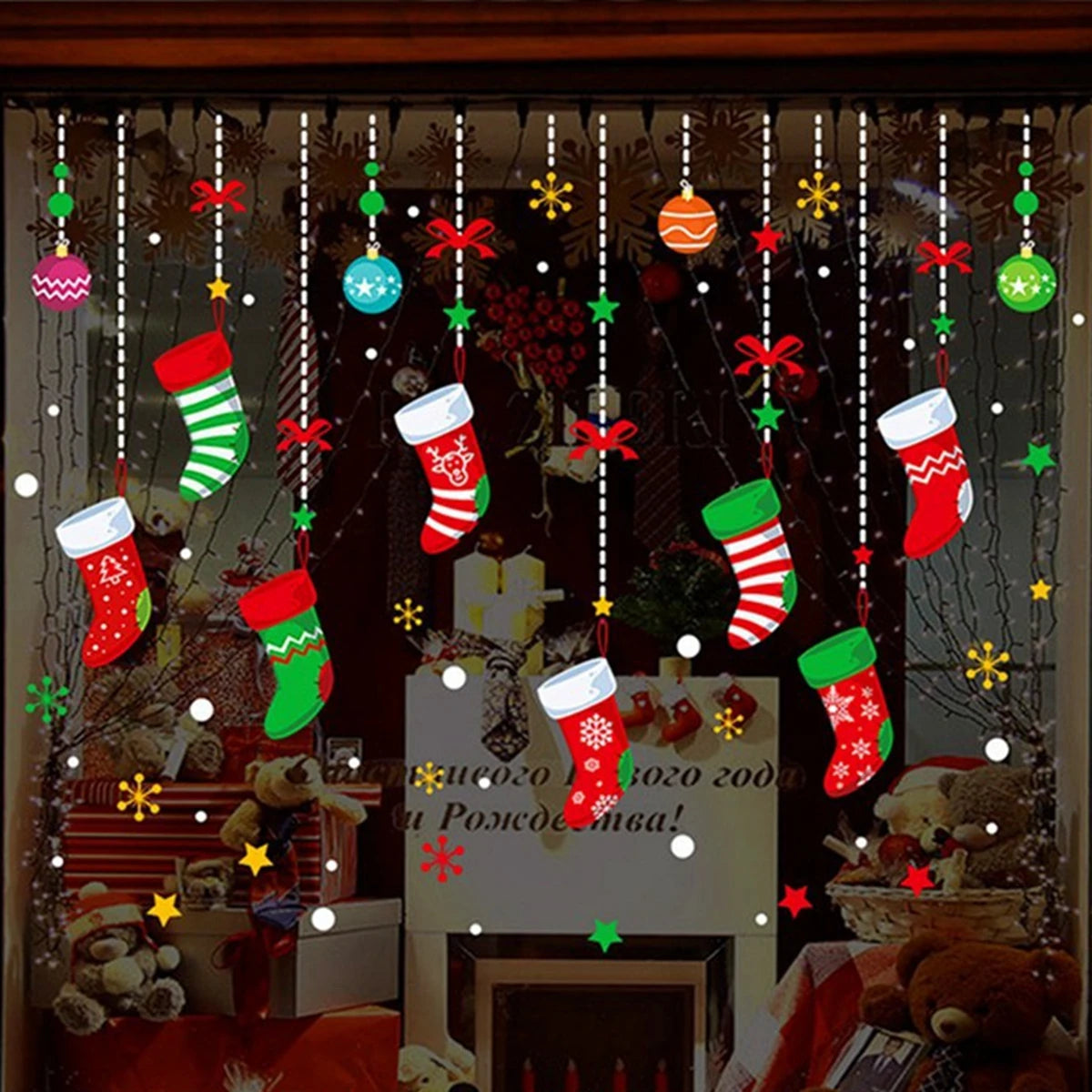 Festive Christmas Wall Window Stickers for Home - Image 9