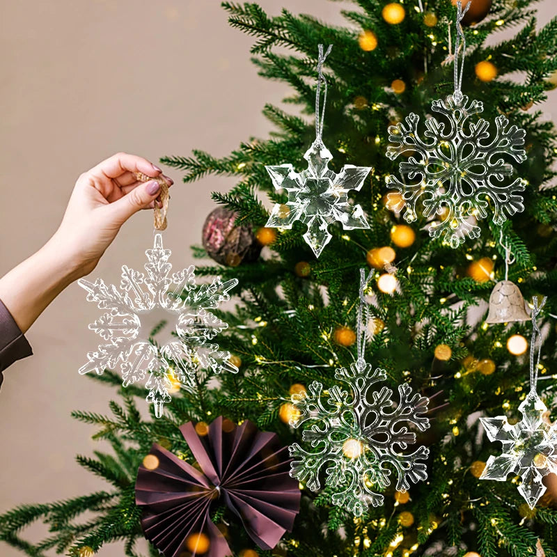3-Piece Acrylic Snowflake Ornaments for Christmas - Image 3