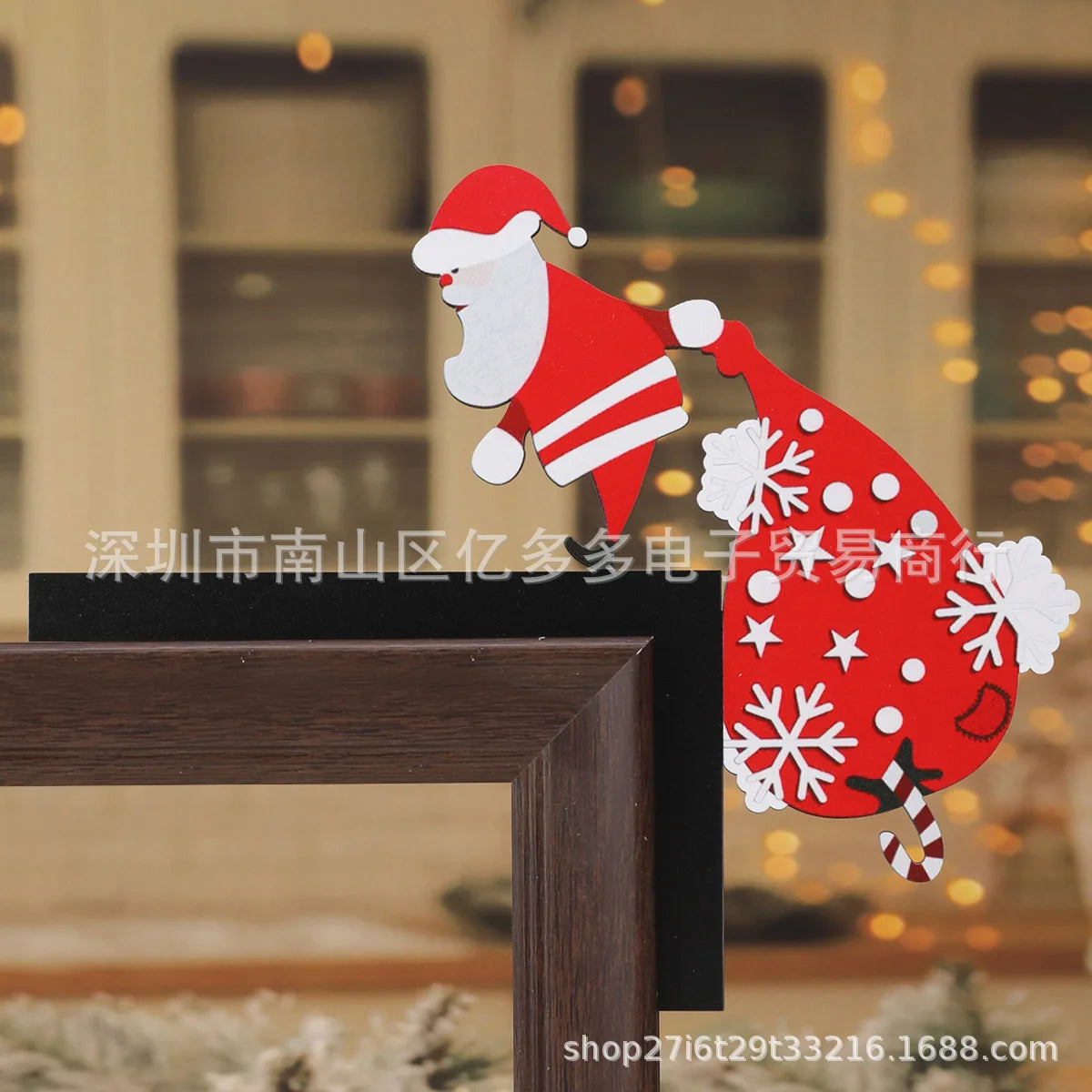Festive Santa & Elk Wooden Door Frame Décor - Image 4