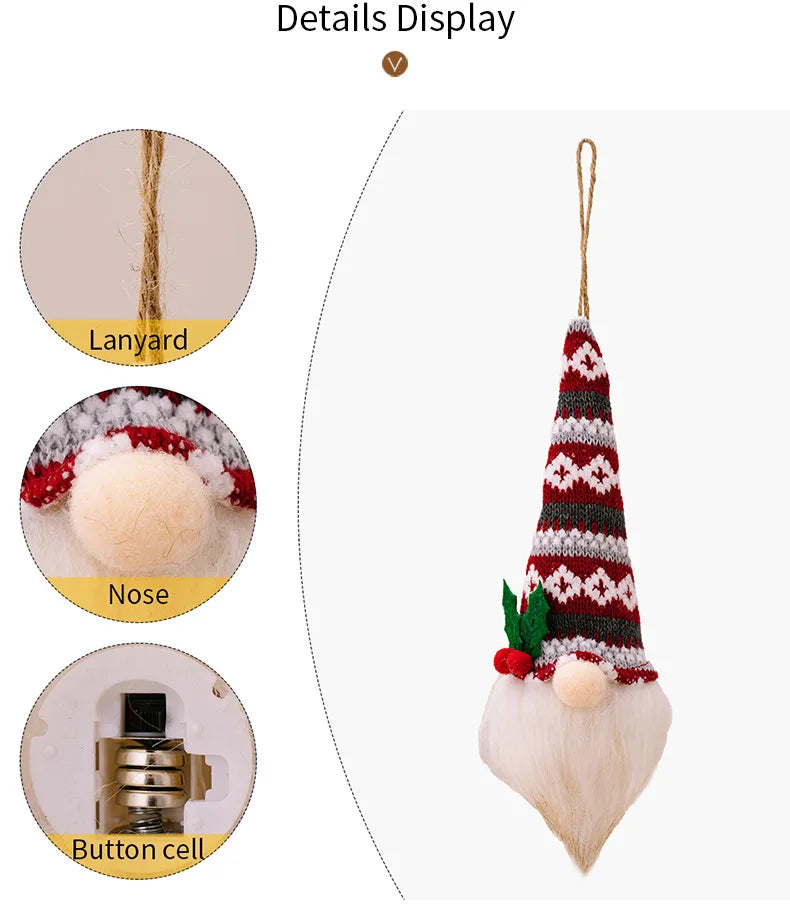 Charming Knitted Gnome Doll Tree Decoration - Image 13