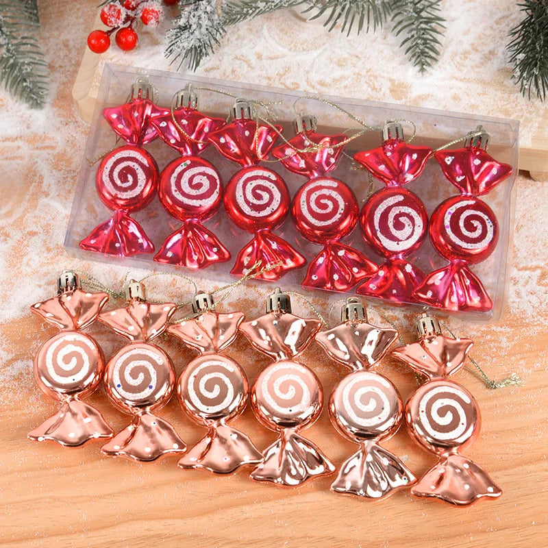 6-Piece Christmas Candy Ornaments for Tree Decor
