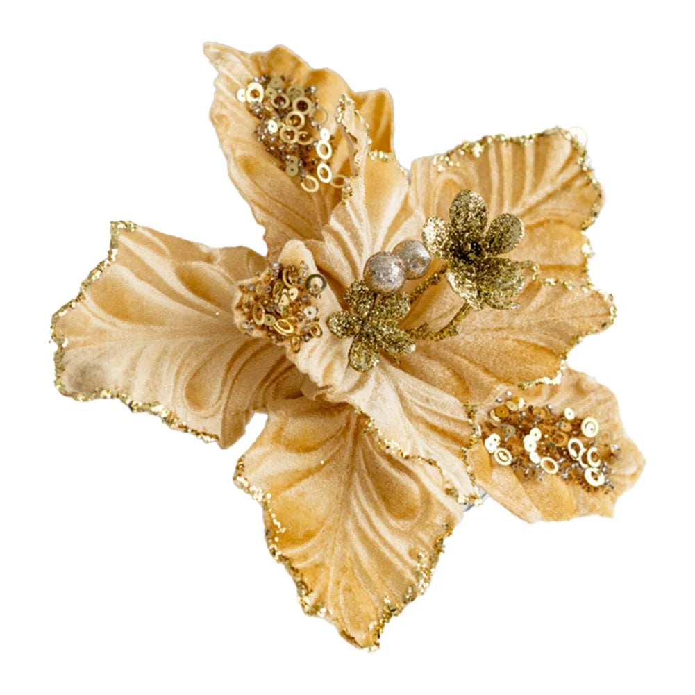 Elegant 22cm Artificial Christmas Flower Ornaments - Image 10