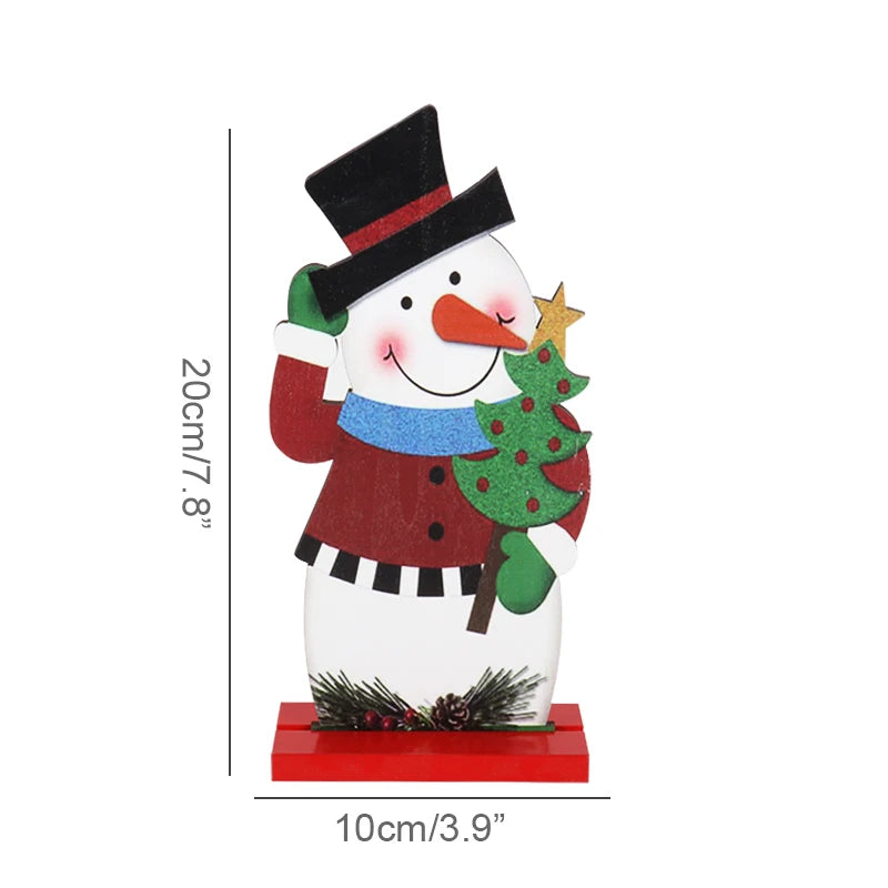 Charming Snowman & Santa Wooden Xmas Ornaments - Image 8