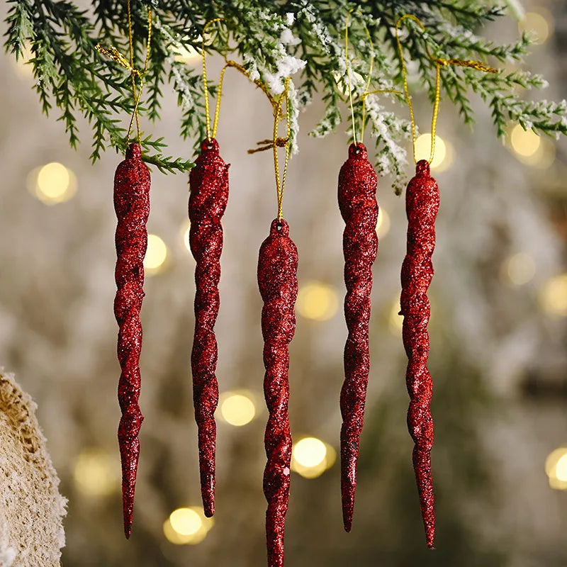 10pcs Frosted Icicle Ornaments for Festive Decor - Image 10