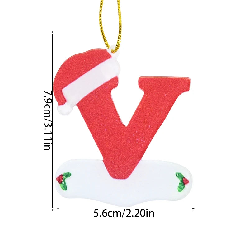 Charming Wooden Christmas Tree Letter Ornaments - Image 13