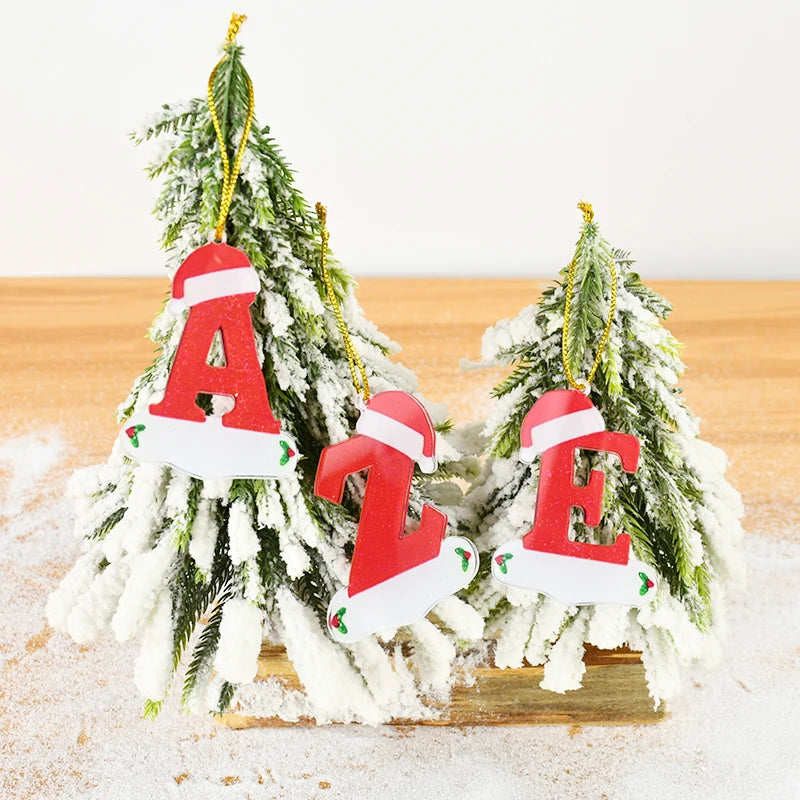 Charming Wooden Christmas Tree Letter Ornaments - Image 36
