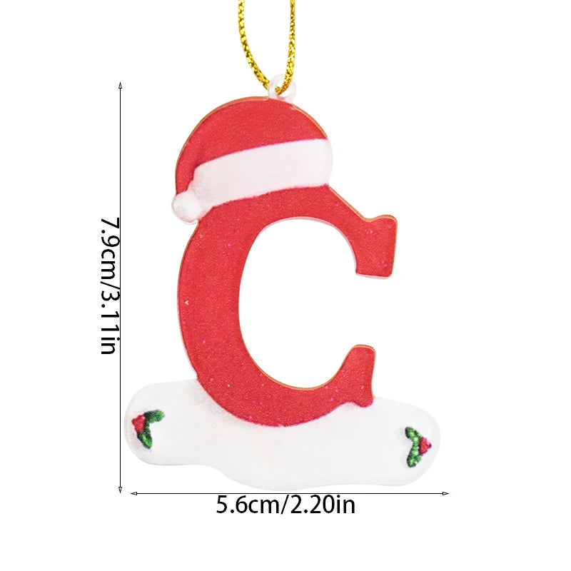 Charming Wooden Christmas Tree Letter Ornaments - Image 31
