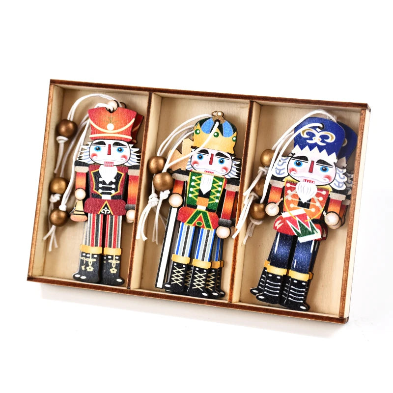9pcs Wooden Nutcracker Soldier Christmas Ornaments - Image 9