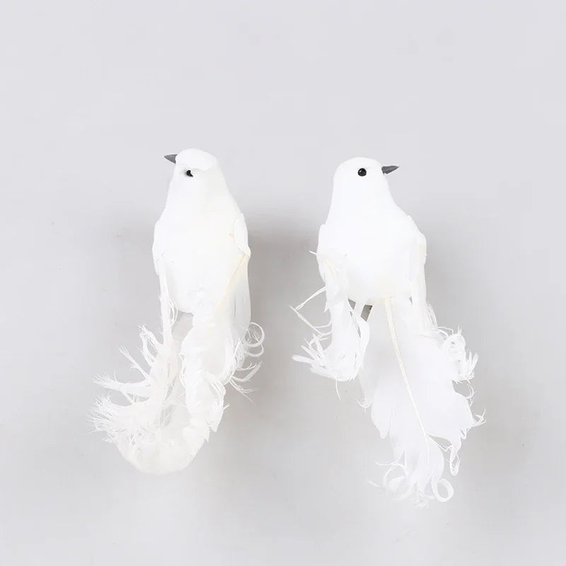 Charming Artificial Pigeon Doves for Christmas Decor - Image 32