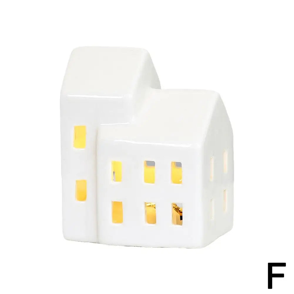 Rustic Lighted Ceramic Christmas Village Ornaments - Image 15