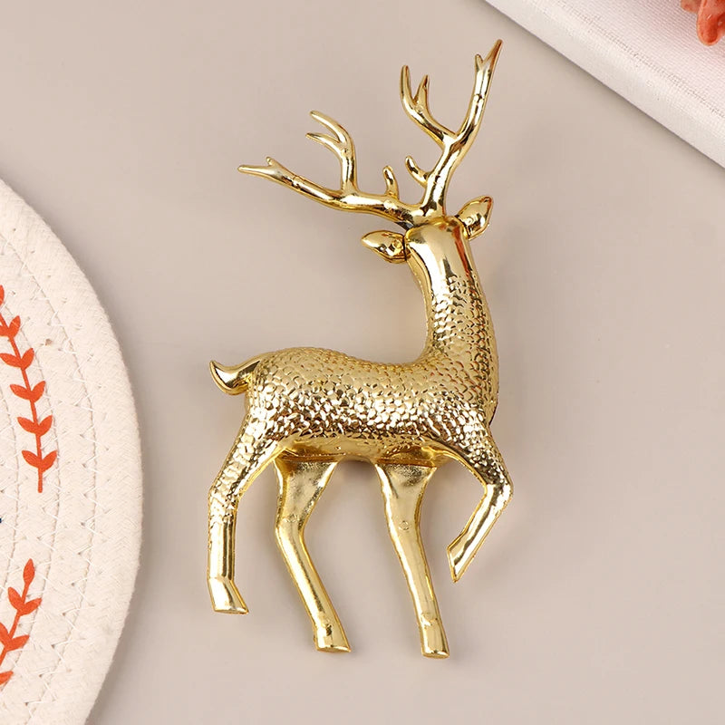 Elegant Gold Deer Figurines for Festive Home Decor - Image 3
