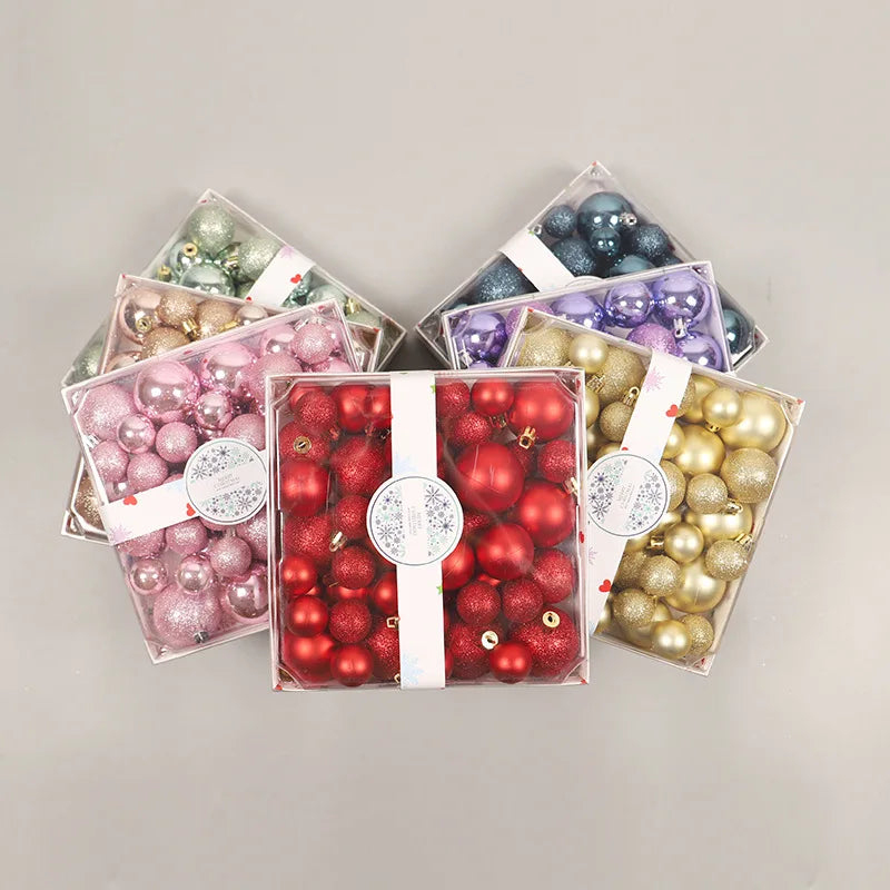 44pcs Purple & Pink Christmas Tree Ornaments - Image 7