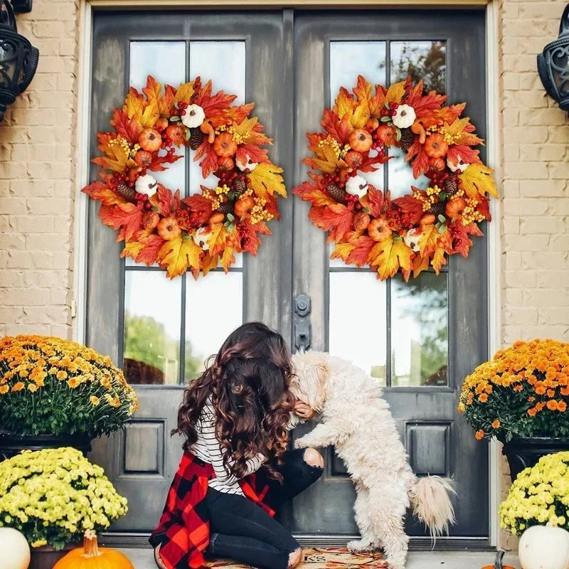 Autumn Pumpkin Berry Wreath for Festive Decor - Image 3