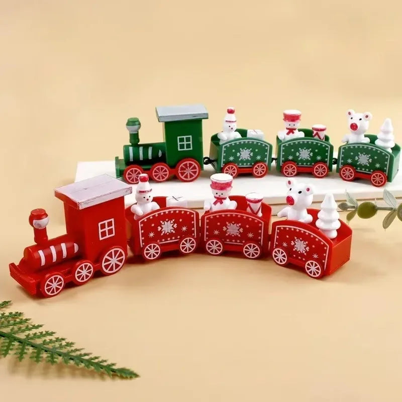 Charming Mini Christmas Train Ornament with Snowman - Image 5