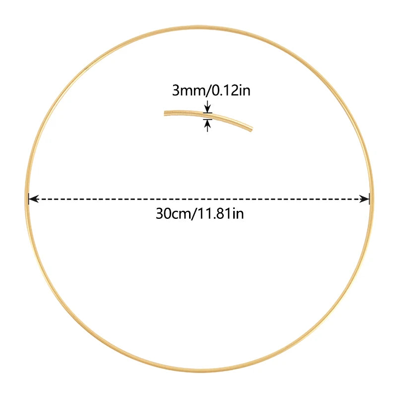 Festive Handmade Gold Circle Hoop Wall Decor - Image 4