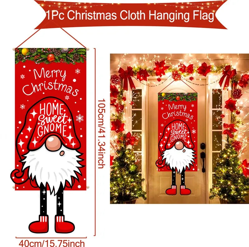 Festive Christmas Hanging Flag Banner Decor - Image 37