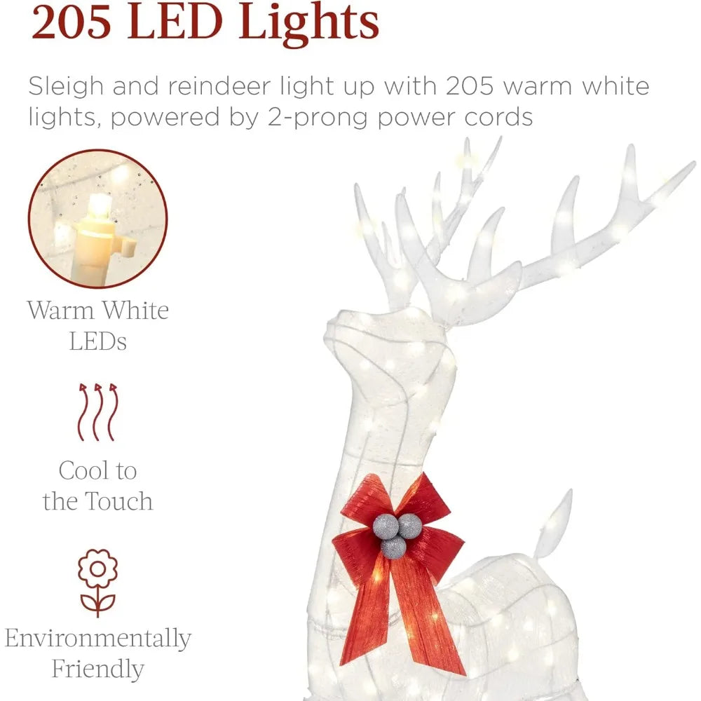 4ft LED Lighted Reindeer & Sleigh Yard Décor - Image 11