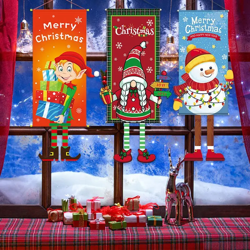 Festive Christmas Hanging Flag Banner Decorations - Image 53