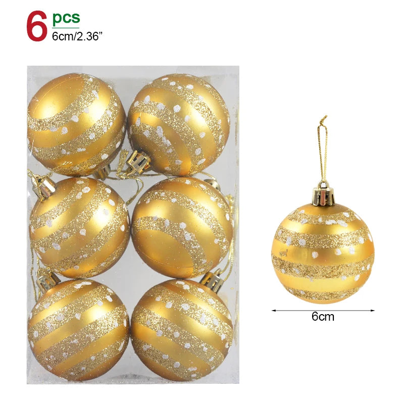 6Pcs Colorful Christmas Tree Ball Ornaments - Image 12