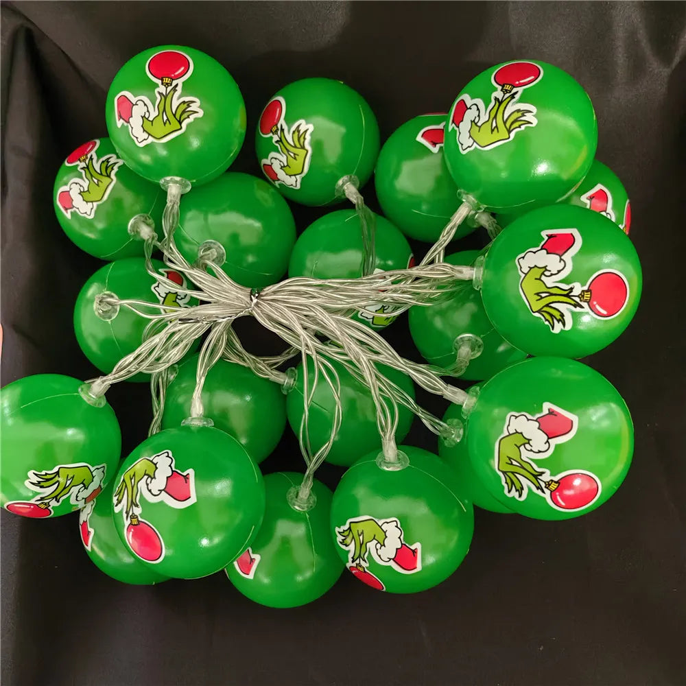 Festive Green Ball String Lights for Holidays - Image 9