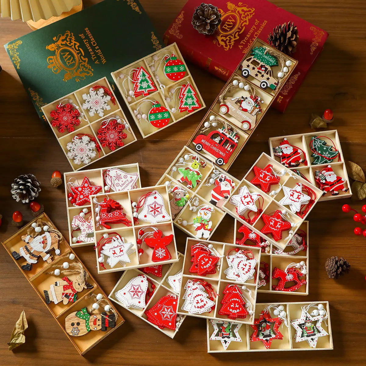 Charming Wooden Snowflake Ornaments - Christmas Decor