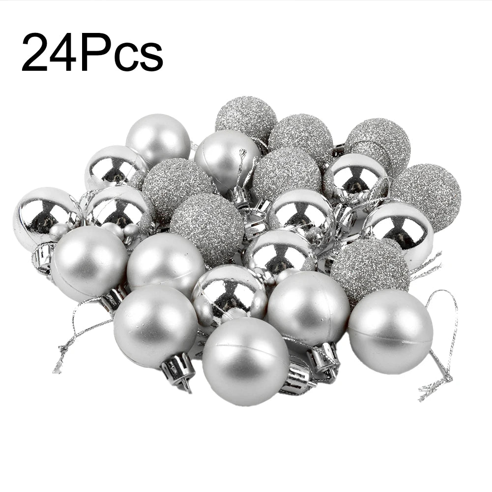 24pcs Glittering Christmas Ball Ornaments - Tree Decor - Image 33