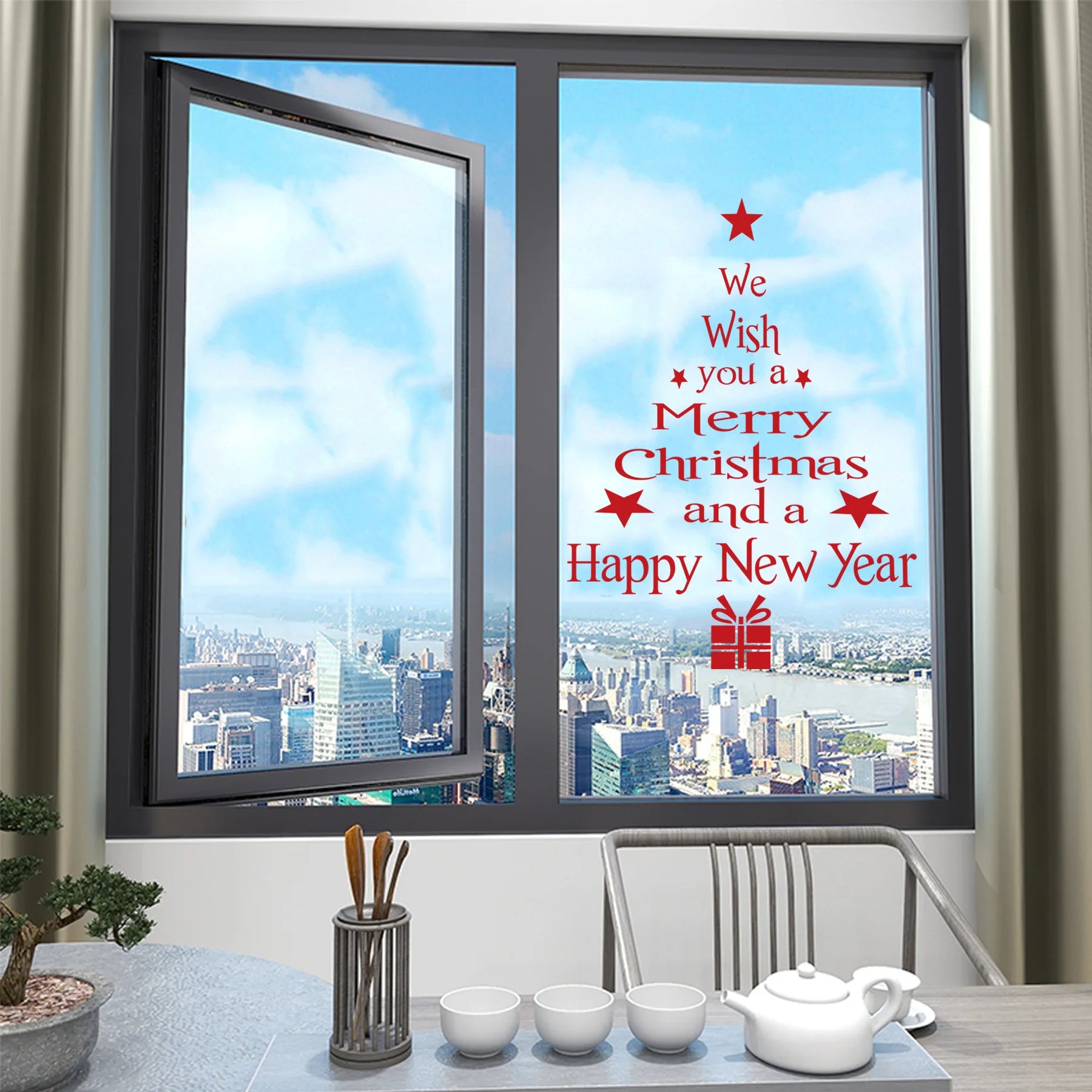 Festive Christmas Tree Window Clings Stickers - Image 27