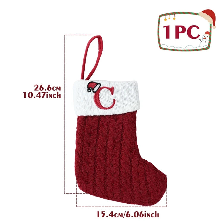 Festive Knitted Alphabet Socks Christmas Ornaments - Image 14