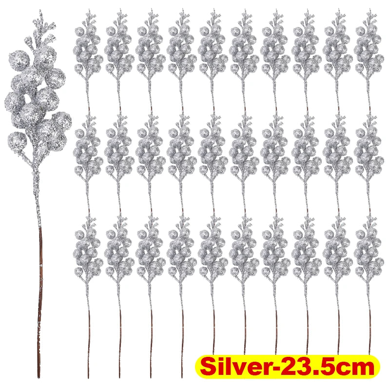 Glittering Red Berry Branches for Festive Decor - Image 4