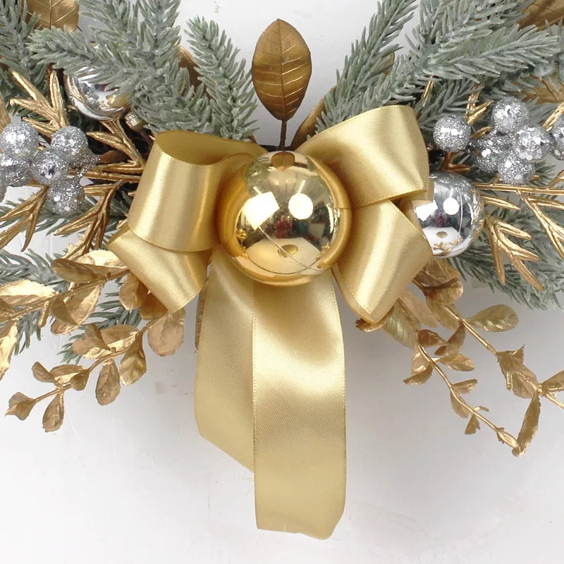 Golden Rattan Christmas Wreath for Festive Decor - Image 17