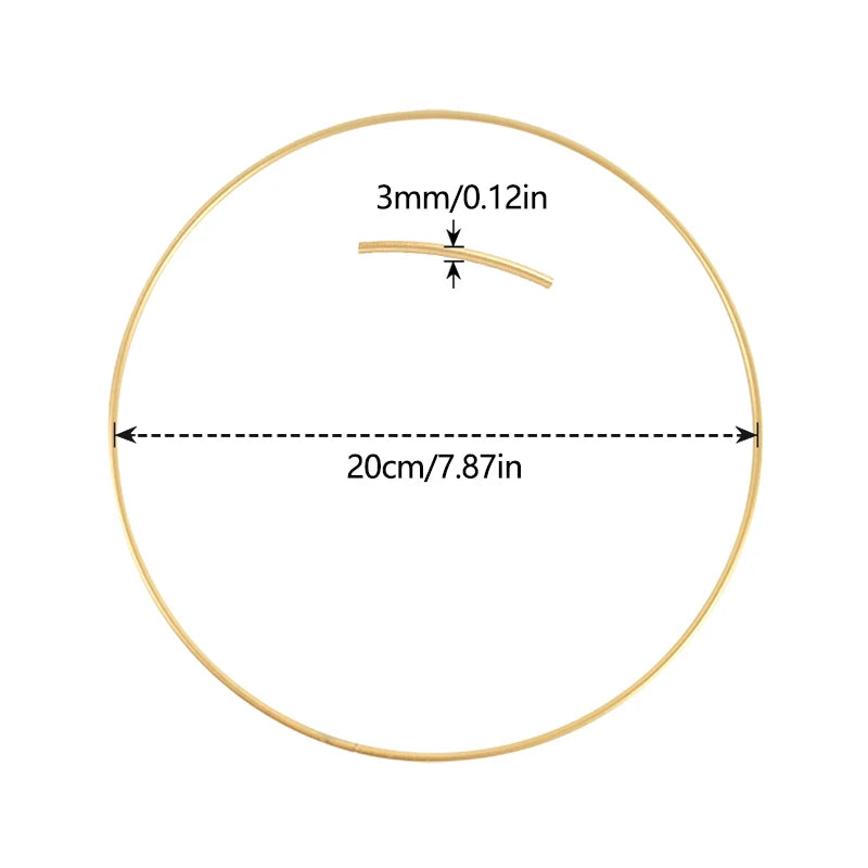 Festive Handmade Gold Circle Hoop Wall Decor - Image 12