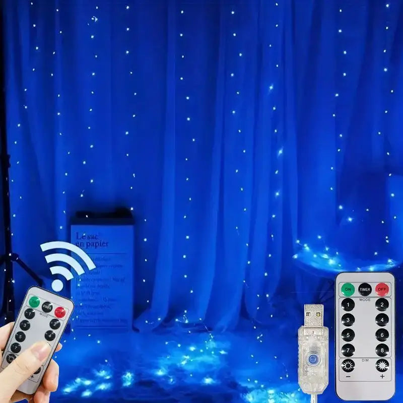 USB LED Curtain String Lights for Christmas Decor - Image 3